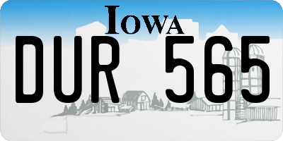 IA license plate DUR565
