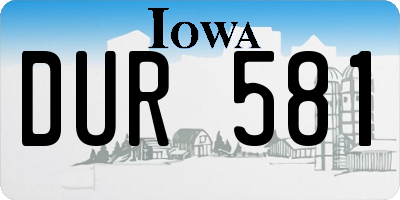 IA license plate DUR581