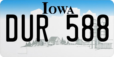 IA license plate DUR588