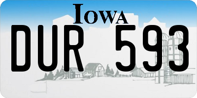 IA license plate DUR593