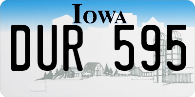 IA license plate DUR595