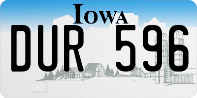 IA license plate DUR596