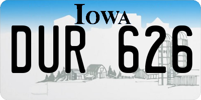 IA license plate DUR626