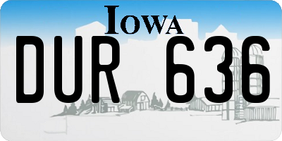 IA license plate DUR636