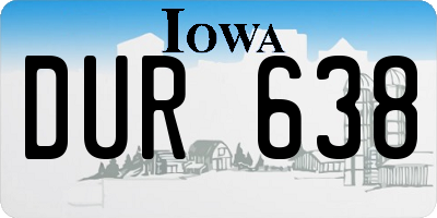 IA license plate DUR638