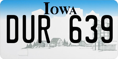 IA license plate DUR639