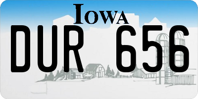 IA license plate DUR656