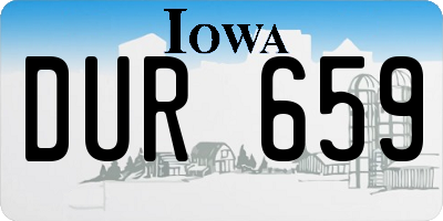 IA license plate DUR659
