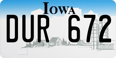 IA license plate DUR672