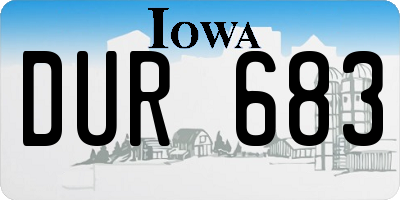 IA license plate DUR683