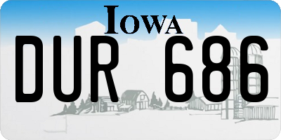 IA license plate DUR686
