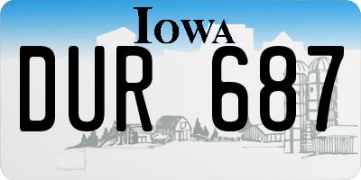 IA license plate DUR687