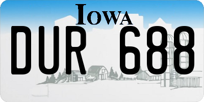 IA license plate DUR688