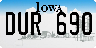 IA license plate DUR690