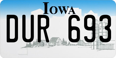 IA license plate DUR693