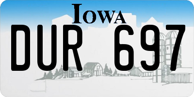 IA license plate DUR697