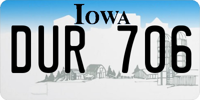 IA license plate DUR706