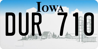 IA license plate DUR710