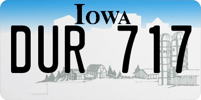 IA license plate DUR717