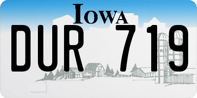IA license plate DUR719