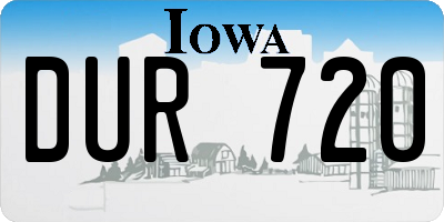 IA license plate DUR720
