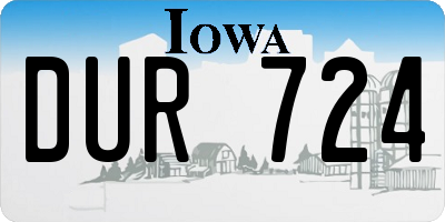 IA license plate DUR724