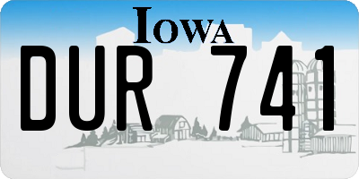 IA license plate DUR741