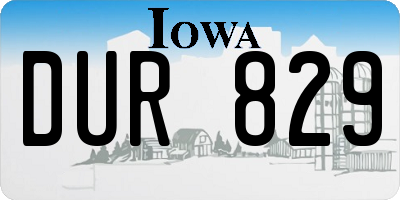IA license plate DUR829