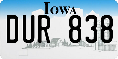 IA license plate DUR838