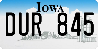 IA license plate DUR845