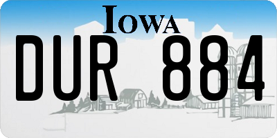 IA license plate DUR884