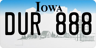 IA license plate DUR888