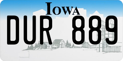 IA license plate DUR889