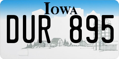 IA license plate DUR895
