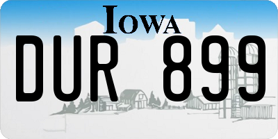 IA license plate DUR899