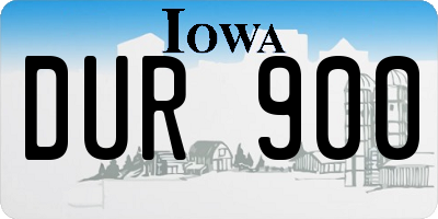 IA license plate DUR900