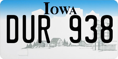 IA license plate DUR938