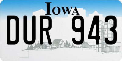 IA license plate DUR943