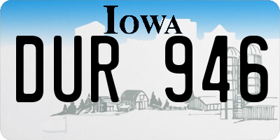 IA license plate DUR946