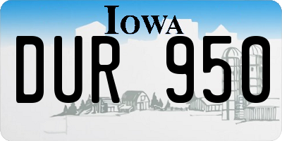 IA license plate DUR950