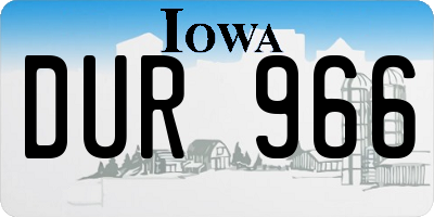 IA license plate DUR966