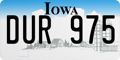 IA license plate DUR975
