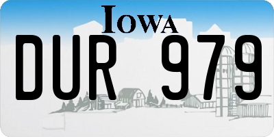IA license plate DUR979