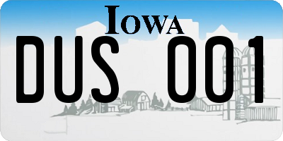 IA license plate DUS001