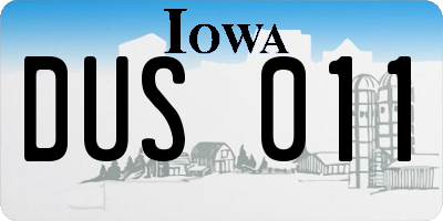 IA license plate DUS011