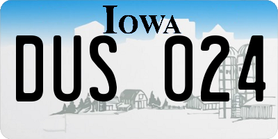 IA license plate DUS024