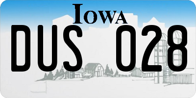 IA license plate DUS028