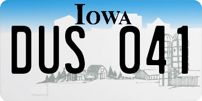 IA license plate DUS041