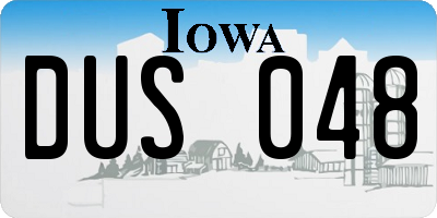 IA license plate DUS048