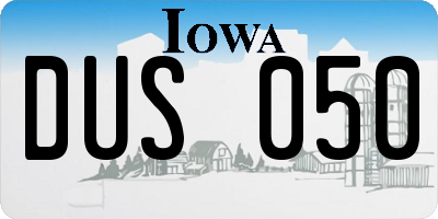 IA license plate DUS050